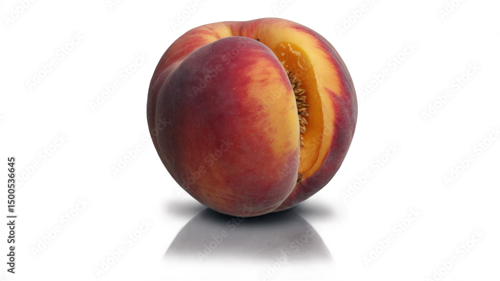 Fototapeta premium Close-up of a halved peach.