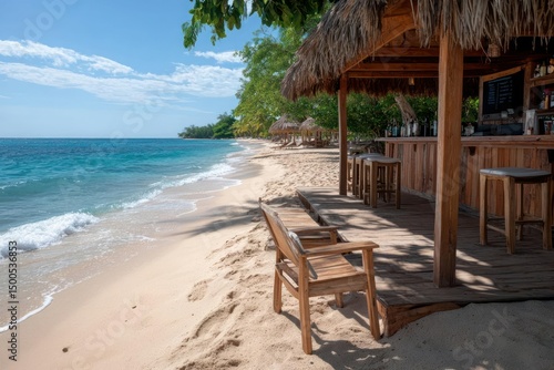 Beach Bar Paradise: Tropical Getaway with Turquoise Sea