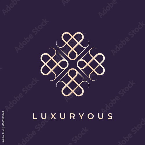 Abstract floral logo with a maria clara text