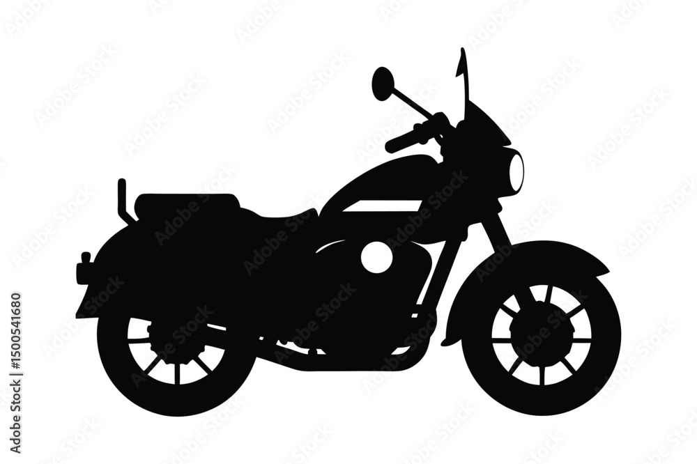 Obraz premium Police bike silhouette vector , police motorcycle front view silhouette 