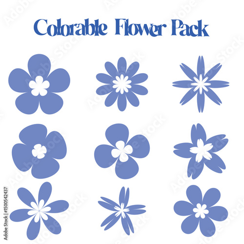 set of vector flowers