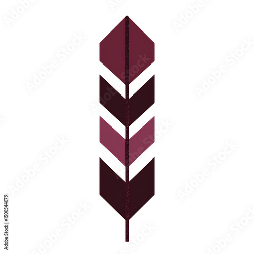 Contemporary Arrow with Clear Vector Lines in Rich Isolated on Transparent Background