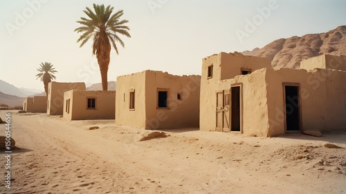 Potrait of dead town in the desert AI Generated Image