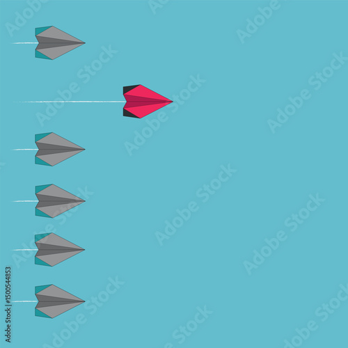vector illustration about daring to be different from others and going first to see opportunities, suitable for business themes, mindset, innovation and daily life