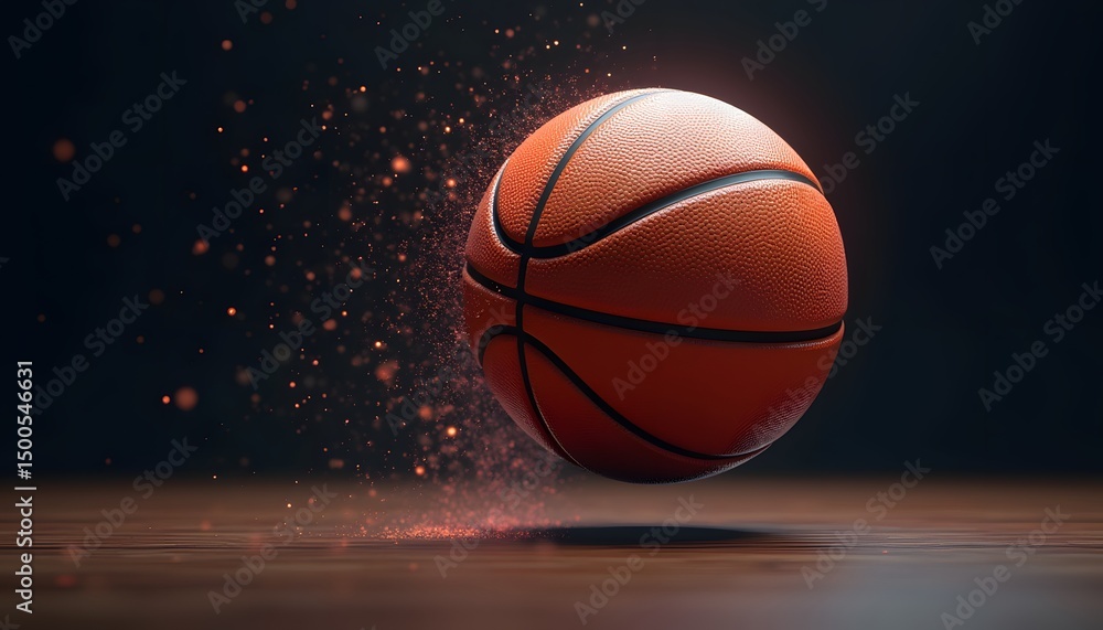 Basketball rolling through spark effects Basketball rolling through spark effects