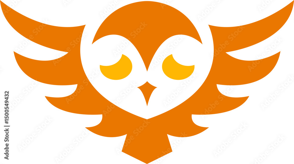 Flat Owl Logo Element Set Flat Owl Logo Element Set