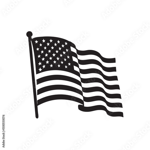 the american flag is flying
