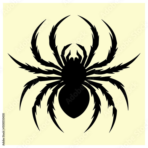 A black silhouette of a Spider vector 