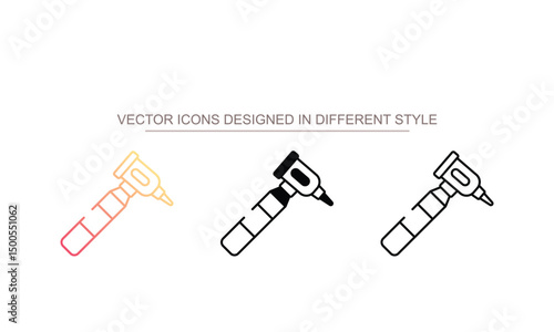 Otoscope icon design with white background stock illustration