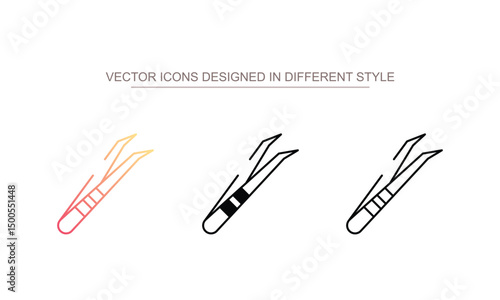 Tweezers icon design with white background stock illustration