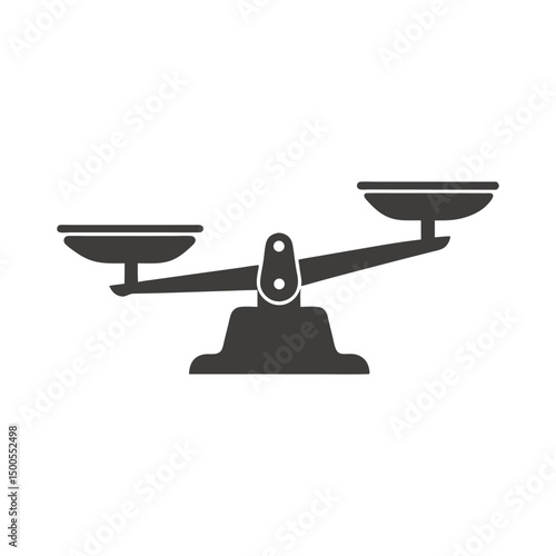 Traditional Balance Scale Black and White Vector