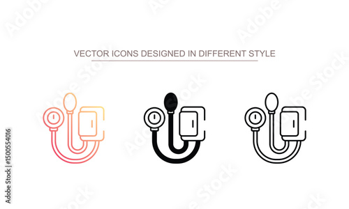 Sphygmomanometer icon design with white background stock illustration