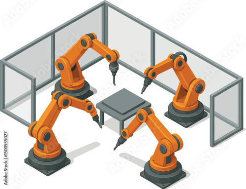 Industrial automation with robotic arms