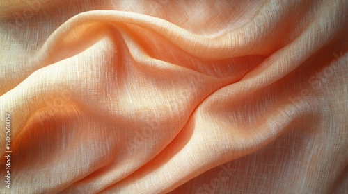 Soft and Gentle Fabric Folds Creating Beautiful Shadows and Textures in Warm Tones