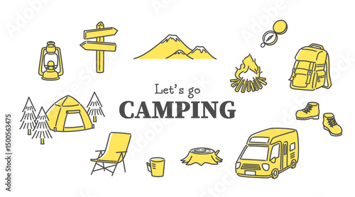 simple illustration set of camping