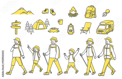simple illustration set of camping