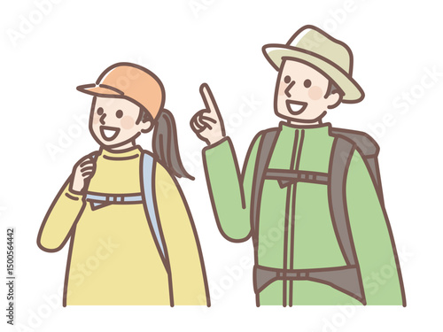 simple illustration of people going camping