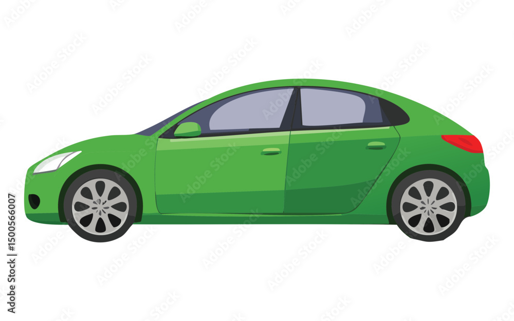 Fototapeta premium sleek green sedan streamlined form