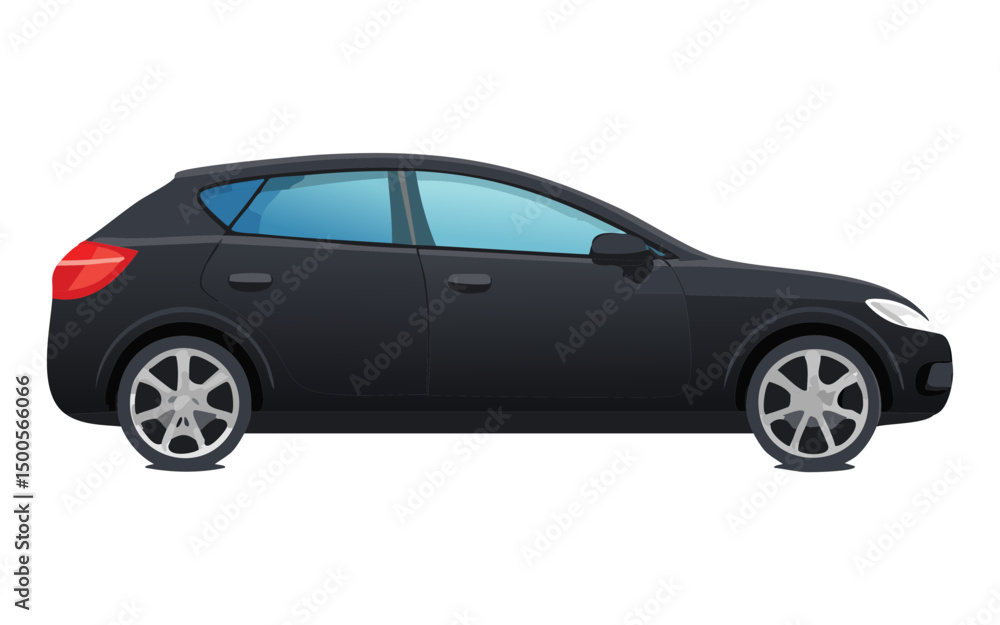 Obraz premium practical black station wagon illustration