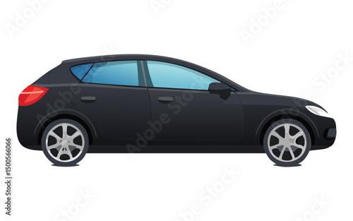 practical black station wagon illustration