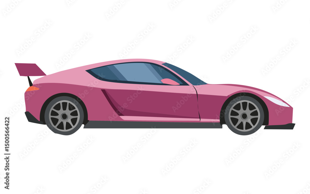 Obraz premium elegant pink sports car silhouette