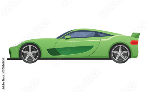 vibrant green sports car classic lines