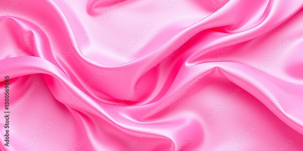 Fototapeta premium Fluid pink silk fabric swirling in dynamic motion, delicate, energy