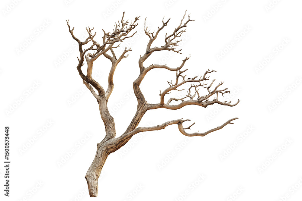 Fototapeta premium Dead tree branch isolated on transparent background