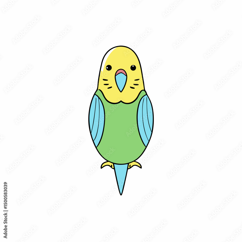 Fototapeta premium funny parrot on white background