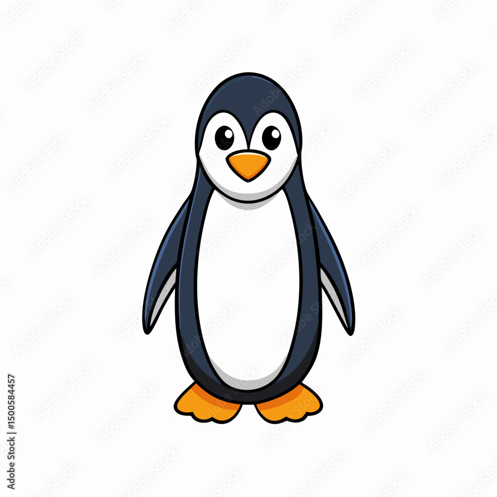 Obraz premium penguin, bird, cartoon, animal, vector, winter, illustration, cold, funny, cute, fun, ice, black, character, happy, art, snow, white, antarctica, wildlife, 3d, isolated, penguins, arctic, baby