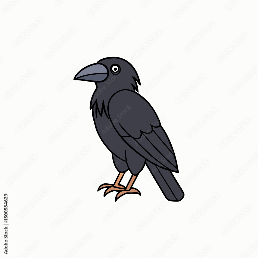 Obraz premium crow on a white background