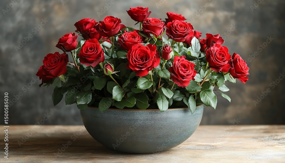 Fototapeta premium Red Roses in Bowl.