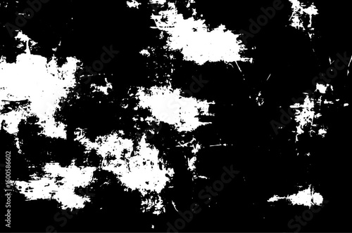 Grunge Distressed Black and White Texture Background with Rough Scratches and Splatter
