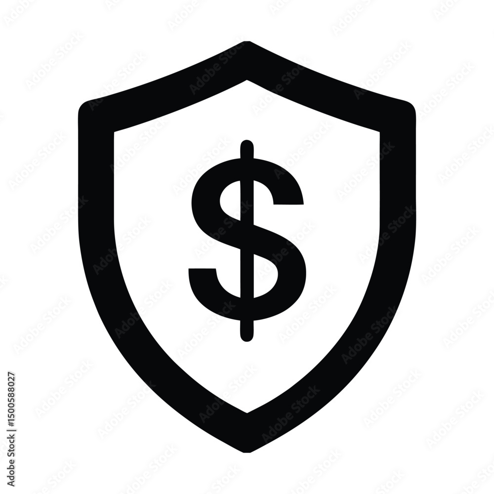 Obraz premium dollar sign shield icon vector illustration