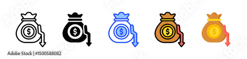 Bankruptcy Icon Collection With Multiple Styles