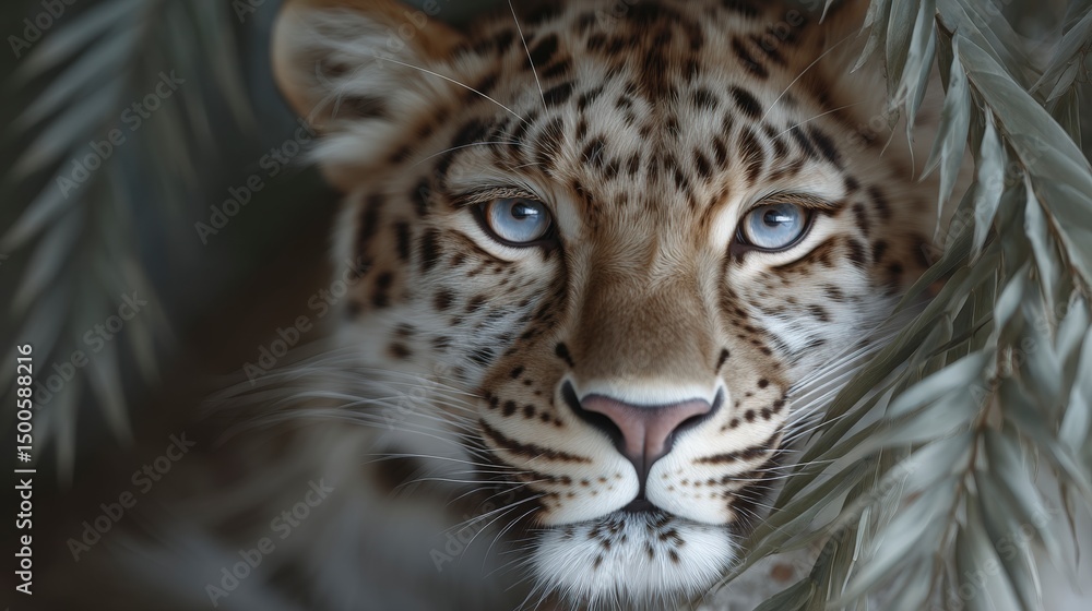 Fototapeta premium Majestic Leopard Close Up Wild Cat Portrait Jungle Wildlife Nature Photography