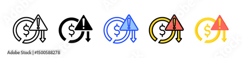 Insolvency Icon Collection With Multiple Styles