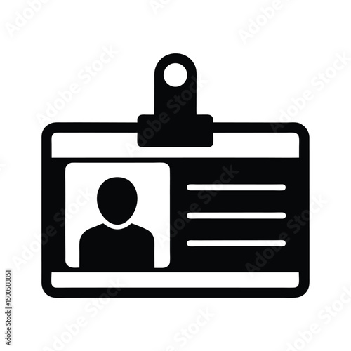 id card badge icon vector illustration