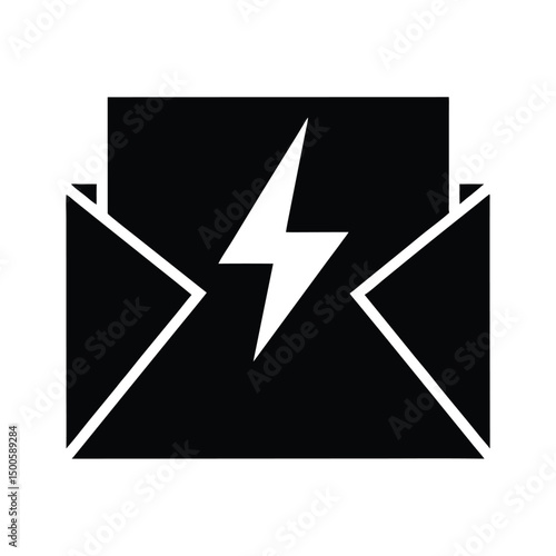 mail lightning delivery icon vector illustration