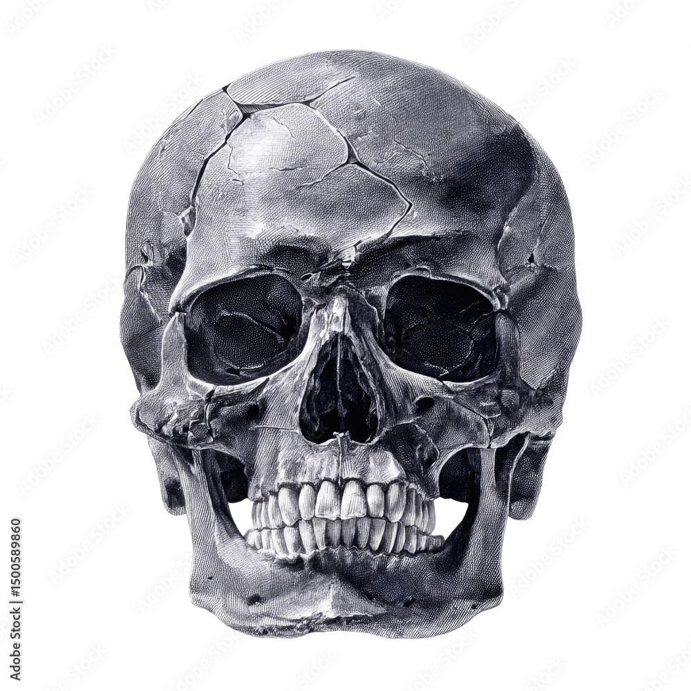 Fototapeta premium Detailed Anatomical Human Skull Illustration