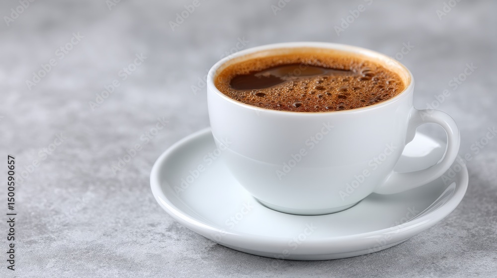 Fototapeta premium Aromatic Black Coffee in White Cup Studio Shot Drinks Beverage Caffeine