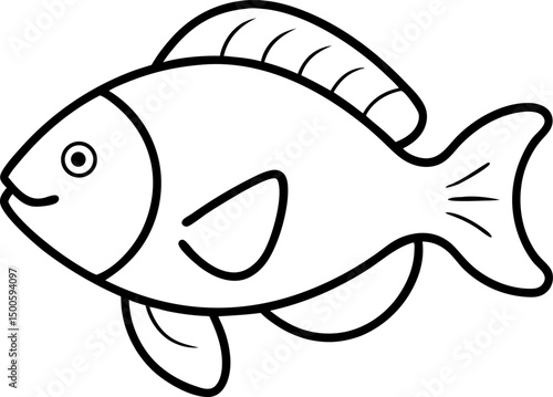Tilapia outline with white background