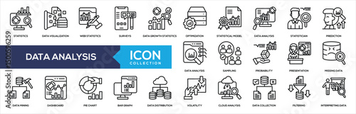 Data Analysis Line Icon Collection