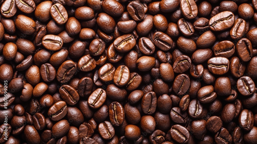 Beautiful roasted arabica coffee beans on dark background close up aromatic texture for coffee shop Beautiful roasted arabica coffee beans on dark background close up aromatic texture for coffee shop