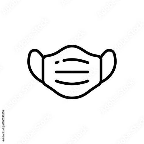 Medical mask icon. Simple outline style. linear sign for mobile concept and web design. Face mask symbol, logo illustration.