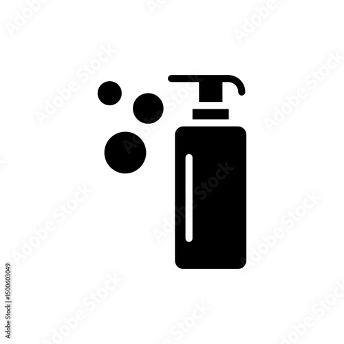 Hand sanitizer bottle glyph icon. Simple solid style. Sanitation product design for healthcare and safety uses.