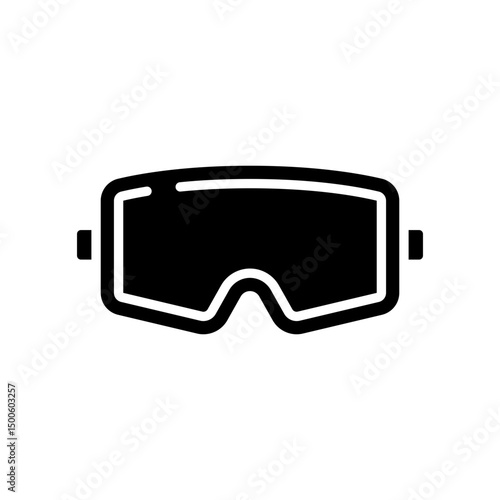 Safety glasses icon. Simple solid, glyph style symbol design from construction collection. Can be used in web and mobile.