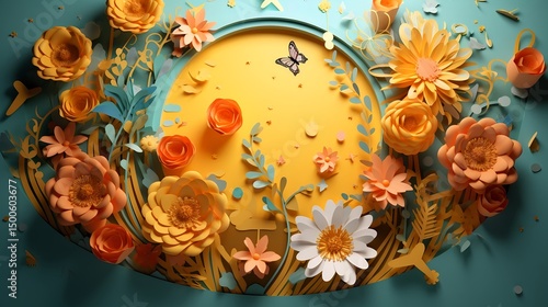 Abstract paper flower arrangement