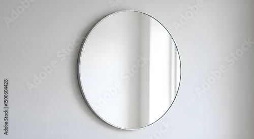 A circular mirror with minimalist design