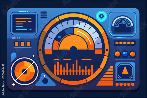 Business person interacting with a futuristic digital marketing interface, showcasing online advertising analytics, data charts, email marketing, and campaign performance metrics on a virtual screen. 